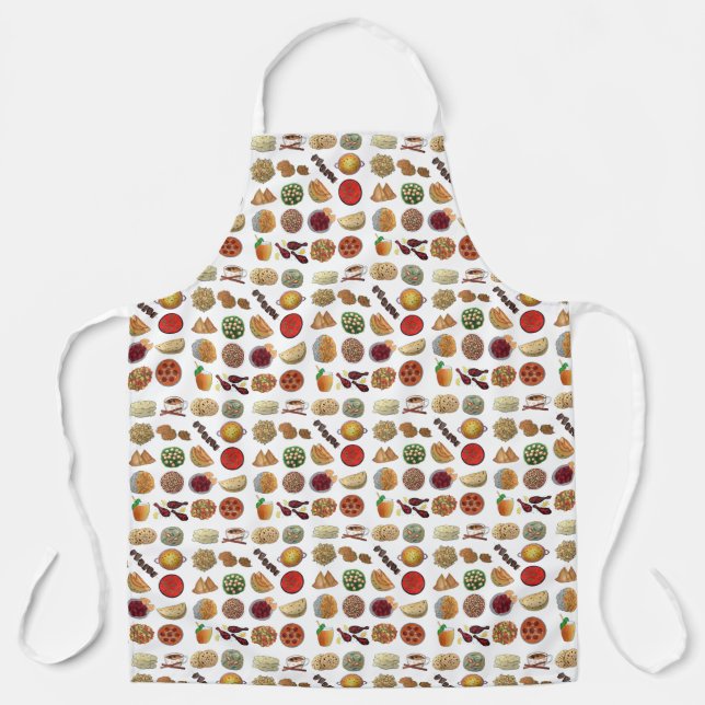 Indian Foods Dishes Cuisine of India Illustration Apron (Front)