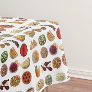 Indian Foods Dishes Cuisine of India Restaurant Tablecloth