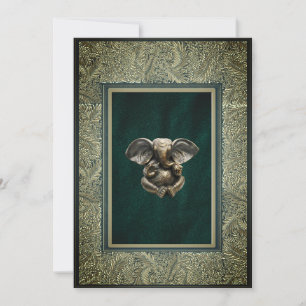 Indian Ganesha traditional wedding invitation card