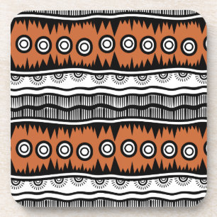 Indian Geographic Brown Tone Stripes   Coaster