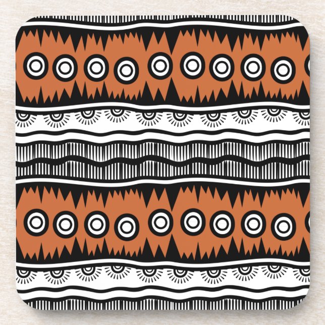 Indian Geographic Brown Tone Stripes   Coaster (Front)