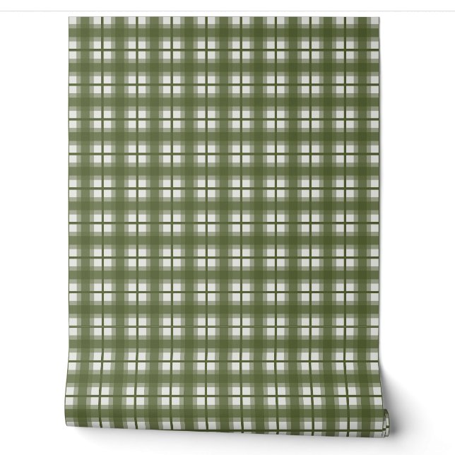 Indian Gingham - Olive Green Camouflage Wallpaper (Unrolling)