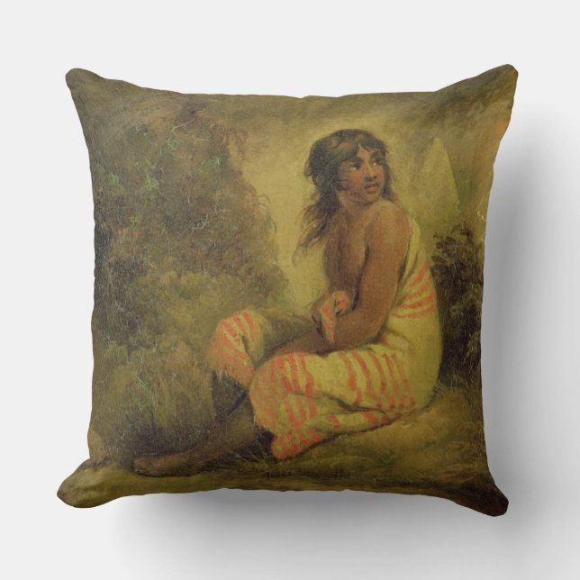 Indian Girl, 1793 (oil on canvas mounted on panel) Cushion (Front)