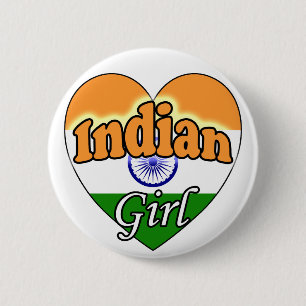 Indian Girl 6 Cm Round Badge