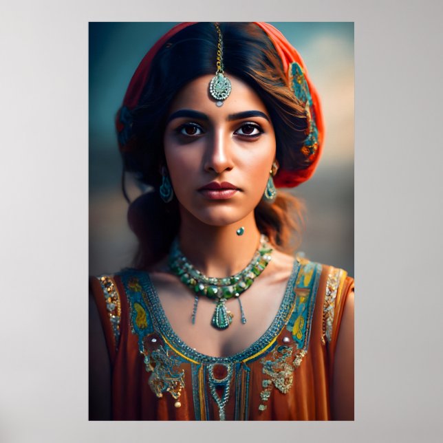Indian girl in traditional dress poster (Front)