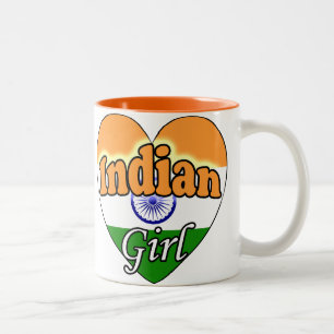 Indian Girl Two-Tone Coffee Mug