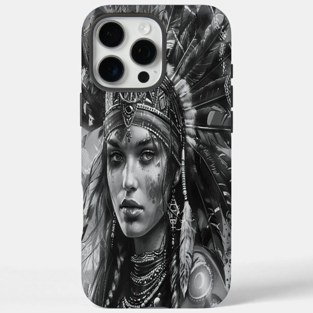 Indian girl's warrior spirit in attire Case-Mate iPhone case (Back)