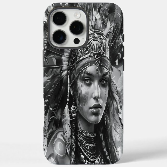 Indian girl's warrior spirit in attire Case-Mate iPhone case (Back)
