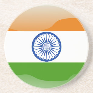 Indian glossy flag coaster