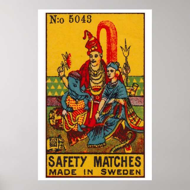Indian God - Matchbox Print - Sweden Wall Art (Front)