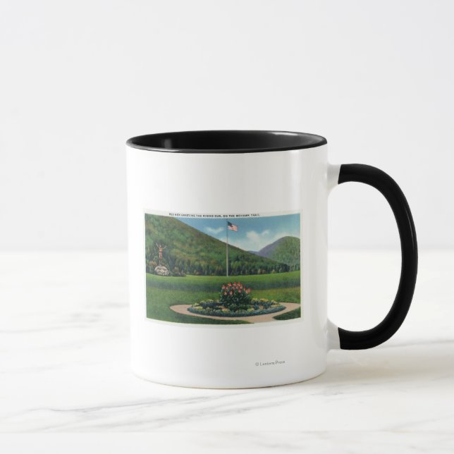 Indian Greeting the Rising Sun Statue Mug (Right)