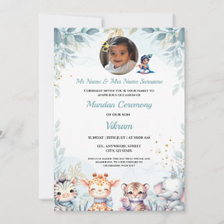 Indian Hair Cutting Ceremony Card, Mundan Invite