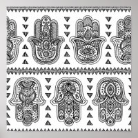 Indian Hand Drawn Hamsa Doodle 2