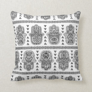 Indian Hand Drawn Hamsa Doodle Cushion