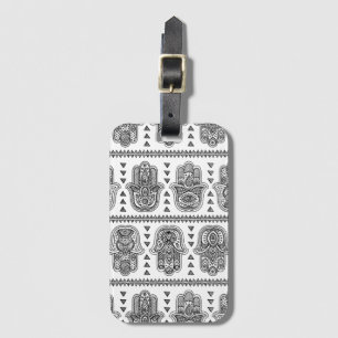 Indian Hand Drawn Hamsa Doodle Luggage Tag