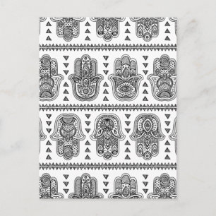 Indian Hand Drawn Hamsa Doodle Postcard