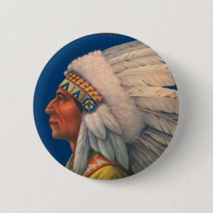 Indian Head 6 Cm Round Badge