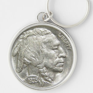 INDIAN HEAD NICKEL KEY RING