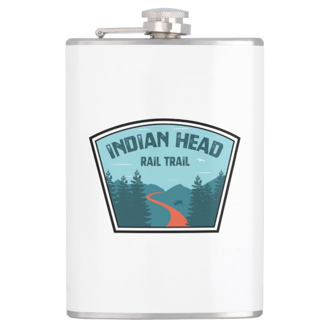 Indian Head Rail Trail Hip Flask (Front)