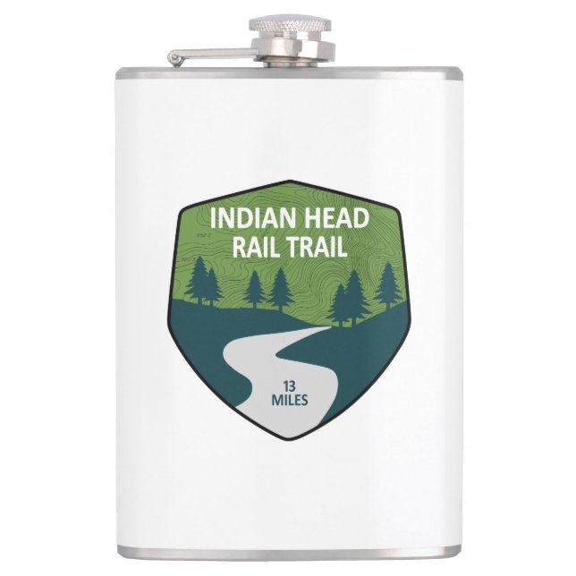 Indian Head Rail Trail Hip Flask (Front)