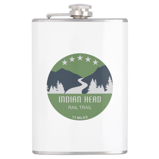  Indian Head Rail Trail Hip Flask (Front)