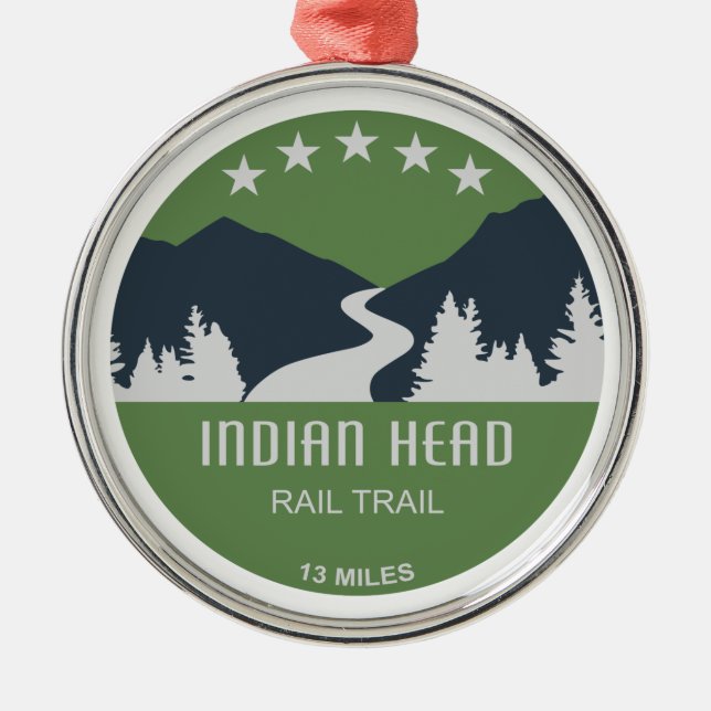 Indian Head Rail Trail Metal Ornament (Front)