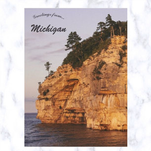 Indian Head Rock Michigan Postcard
