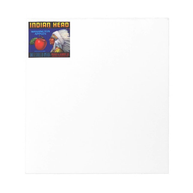 Indian Head Washington Apples Notepad (Front)