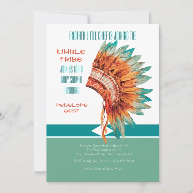 Indian Headdress Invitation (Front)