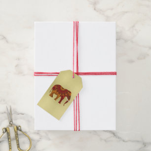 Indian Henna Elephant Design Gift Tags