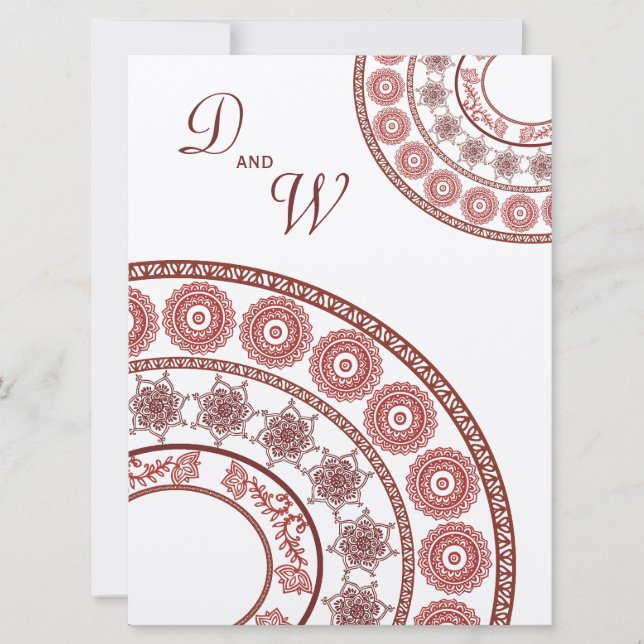 Indian Henna Mehendi Wedding Invitation (Front)