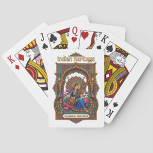 Indian Heritage: Classical Musician Veena Art Playing Cards