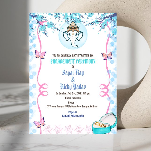 Indian Hindu Engagement Ceremony Invitation (Creator Uploaded)