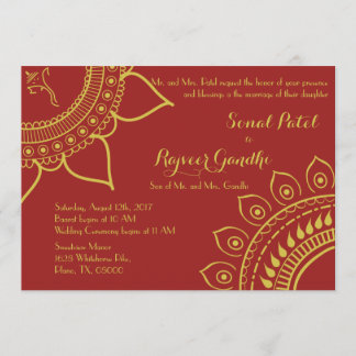 Indian Hindu Ganesh Wedding Invite Garba Mehndi