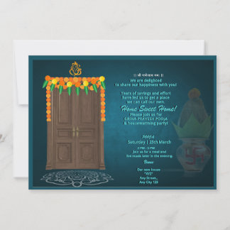Indian Hindu House Warming Grihapravesh Invitation