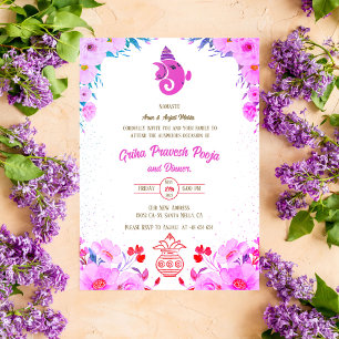 Indian Hindu Housewarming Griha Pravesh Invitation