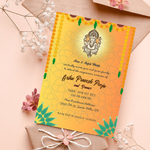 Indian Hindu Housewarming Griha Pravesh Invitation