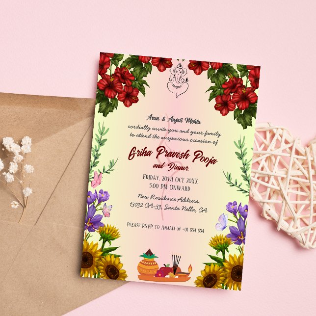 Indian Hindu Housewarming Griha Pravesh Invitation (Creator Uploaded)