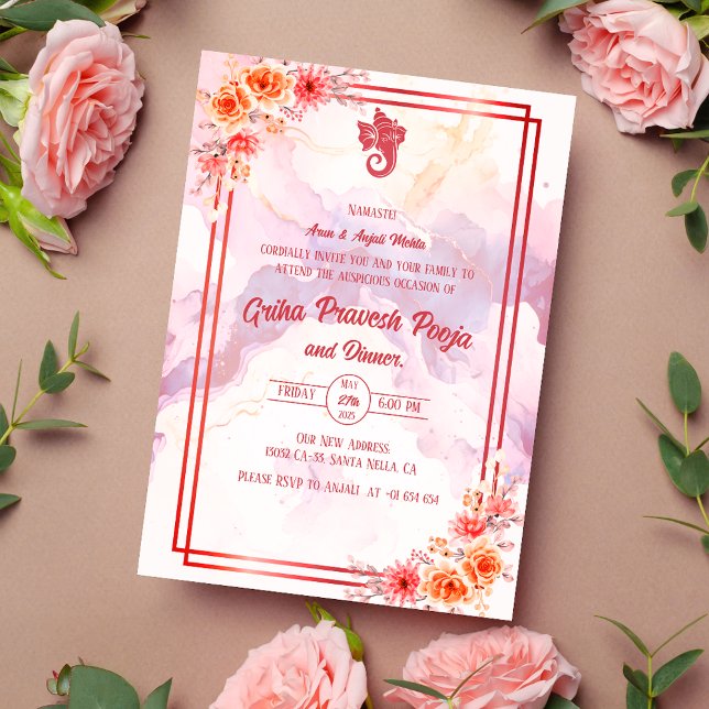 Indian Hindu Housewarming Griha Pravesh Invitation (Creator Uploaded)