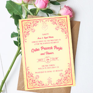 Indian Hindu Housewarming Griha Pravesh Invitation