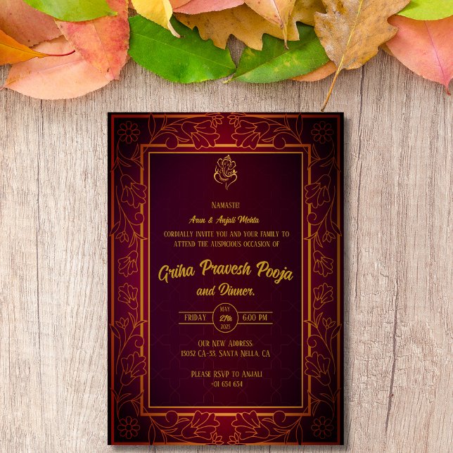 Indian Hindu Housewarming Griha Pravesh Invitation (Creator Uploaded)