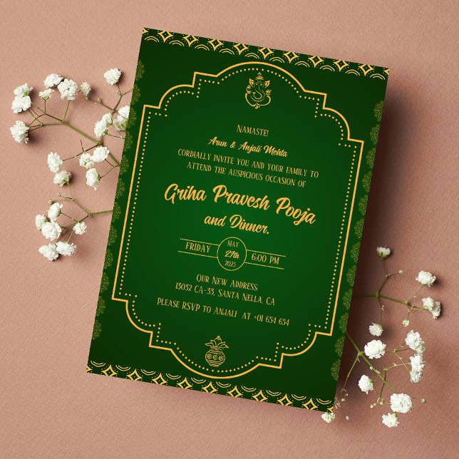 Indian Hindu Housewarming Griha Pravesh Invitation (Creator Uploaded)