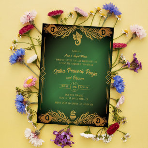 Indian Hindu Housewarming Griha Pravesh Invitation