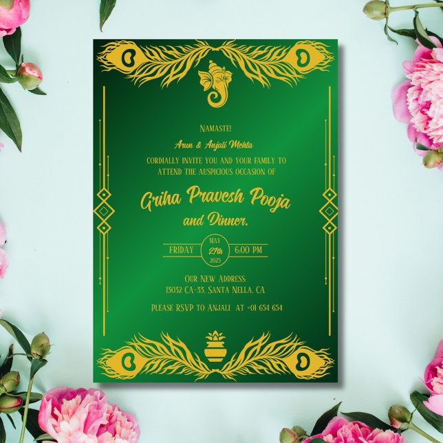 Indian Hindu Housewarming Griha Pravesh Invitation (Creator Uploaded)