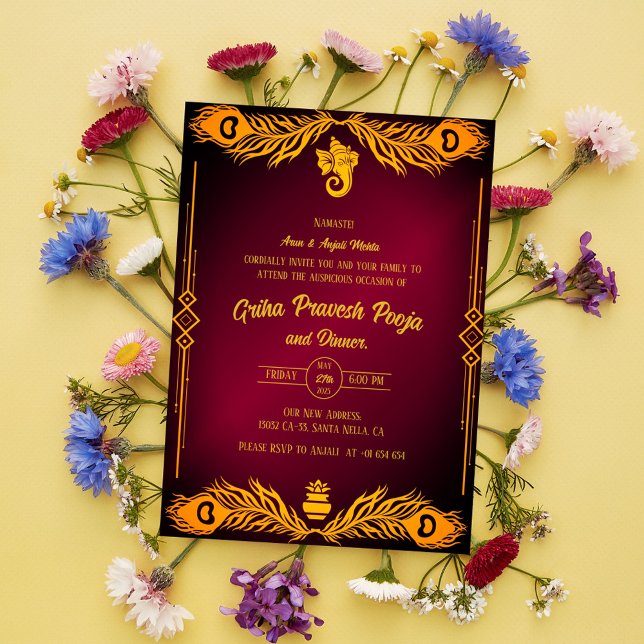 Indian Hindu Housewarming Griha Pravesh Invitation (Creator Uploaded)