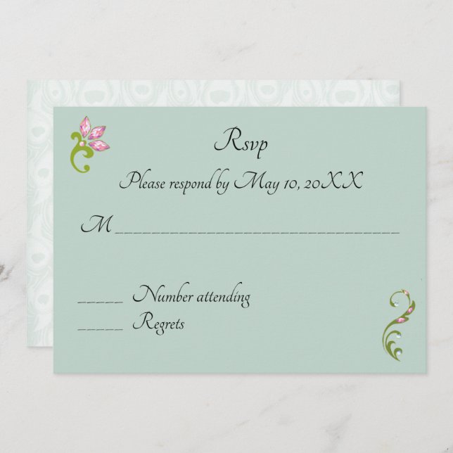 Indian Hindu Peacock Wedding RSVP Invitation (Front/Back)