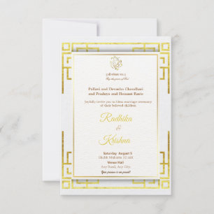 Indian Hindu simple wedding Invitation