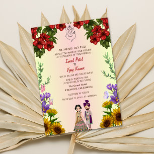 Indian Hindu Wedding Ganesha Floral Invitation