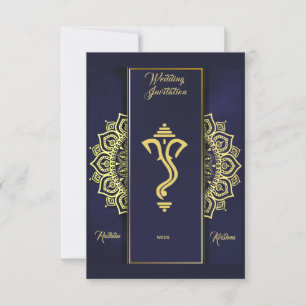 Indian hindu wedding Ganesha invitation
