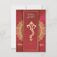 Indian hindu wedding Ganesha invitation